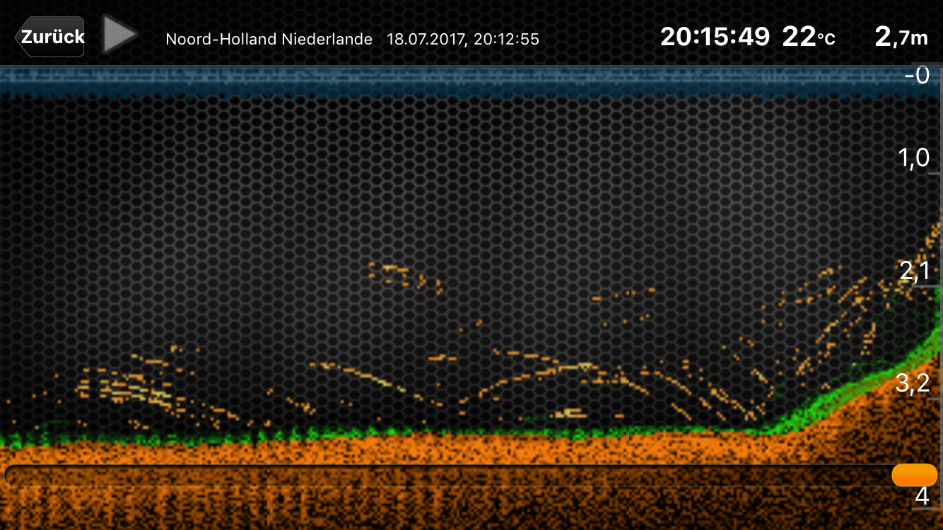 Deeper Karte eines gescannten Gewässers