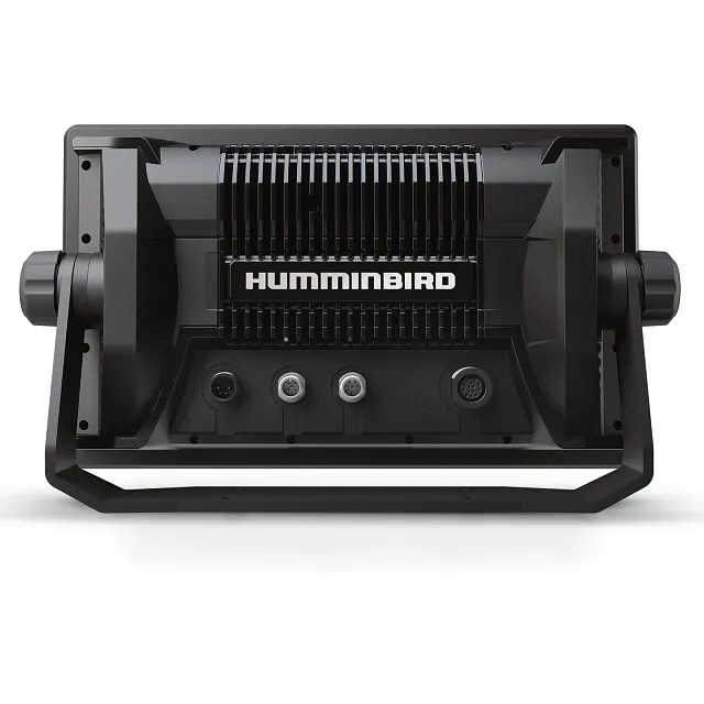 Rückseite des Humminbird XPLORE 10 mit Anschlussbuchsen und Kühlrippen