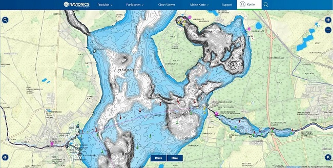 Historische Ansicht des früheren Navionics Chart Viewers