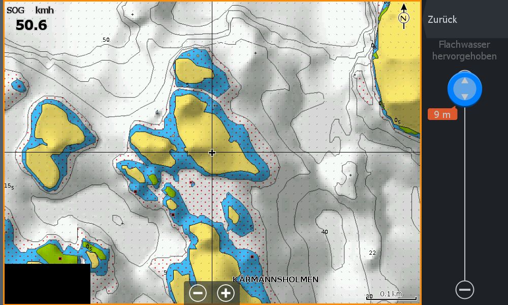 Test Navionics Sonarcharts Live angeln in norwegen Map mit Flachwasser bis 9m
