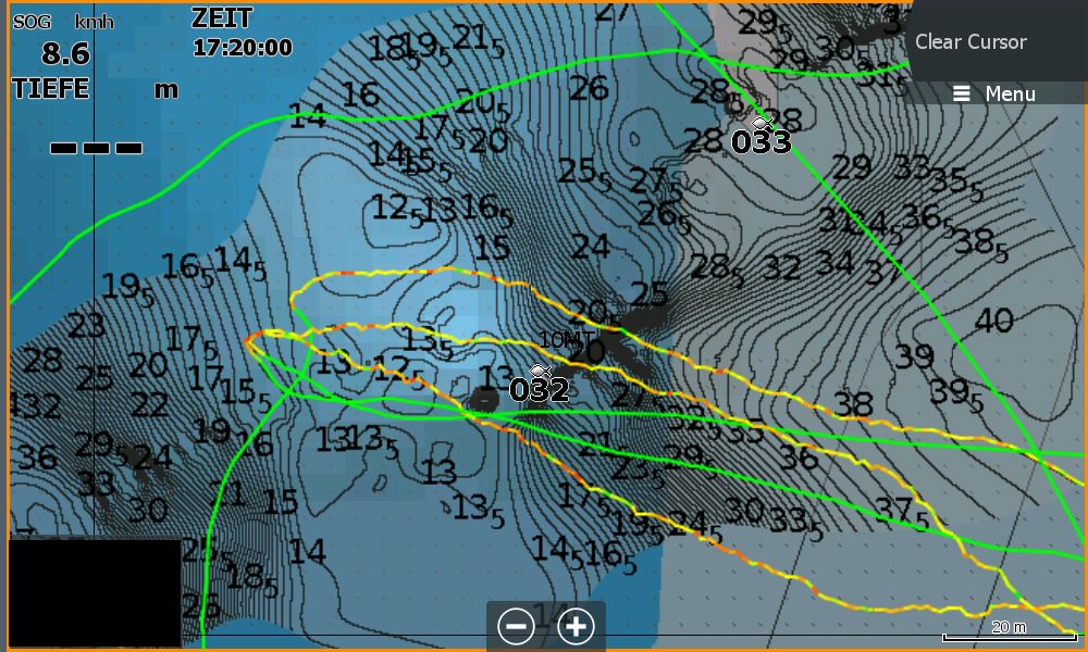 Bild (6) Test Navionics Sonarcharts Live angeln in norwegen Tracklinien