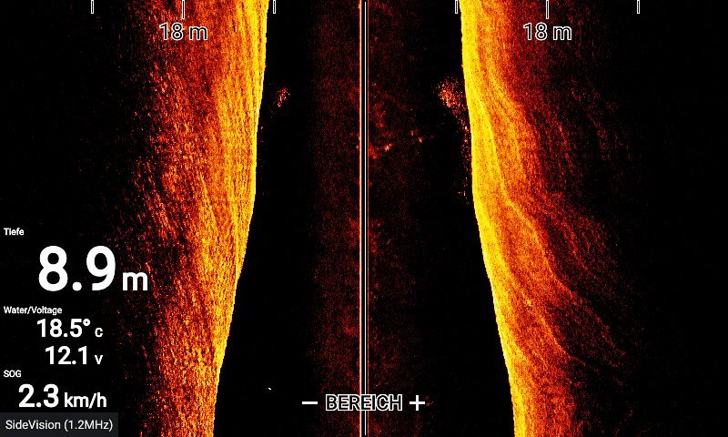 Echolot Raymarine Element 7 HV-100 - kontrastreiche Bilder - Echolotbildinterpretation
