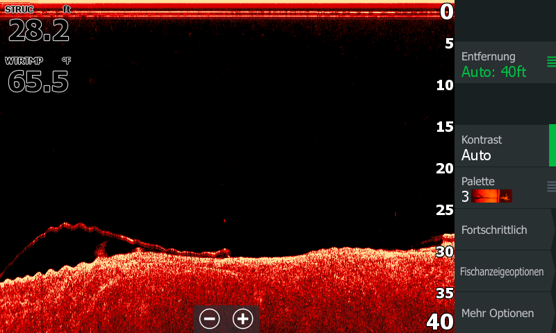 Lowrance Elite Ti² Echolot Fischsichel Interpretation Structure Scan